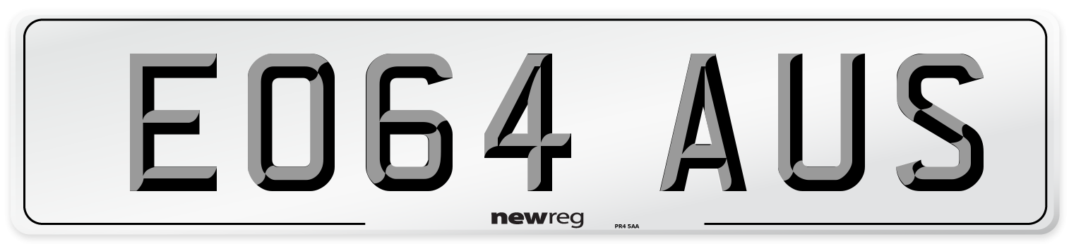 EO64 AUS Number Plate from New Reg